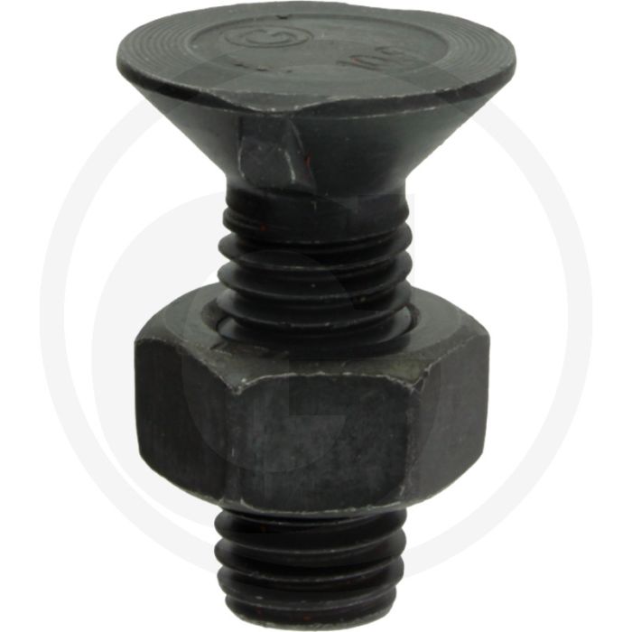 Boulon de charrue avec écrou classe de qualité : 10.9 l=35mm m12 x 1.75 din 11014 rond avec 2 ergots 24mm Ø