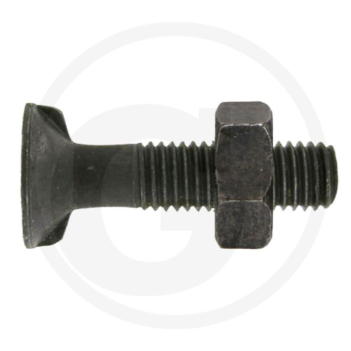 Boulon de charrue avec écrou classe de qualité : 10.9, longueur : 40mm, filetage : m16x2, din : 11014