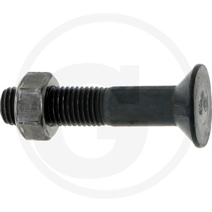 Boulon de charrue m16x80-11014-10.9, rond avec tête carrée