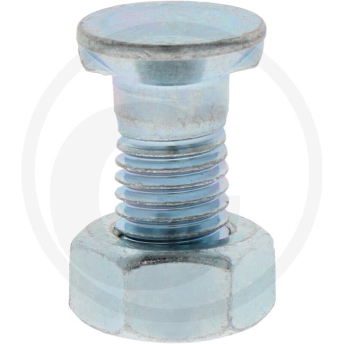 Ploegbout m12x30-10.9 met 2 nokken, rond kop-Ø 20mm