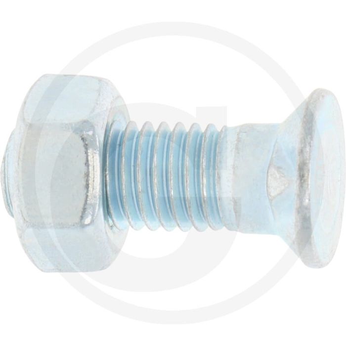Ploegbout m12x35-10.9 met 2 nokken - rond, 20mm kop-Ø