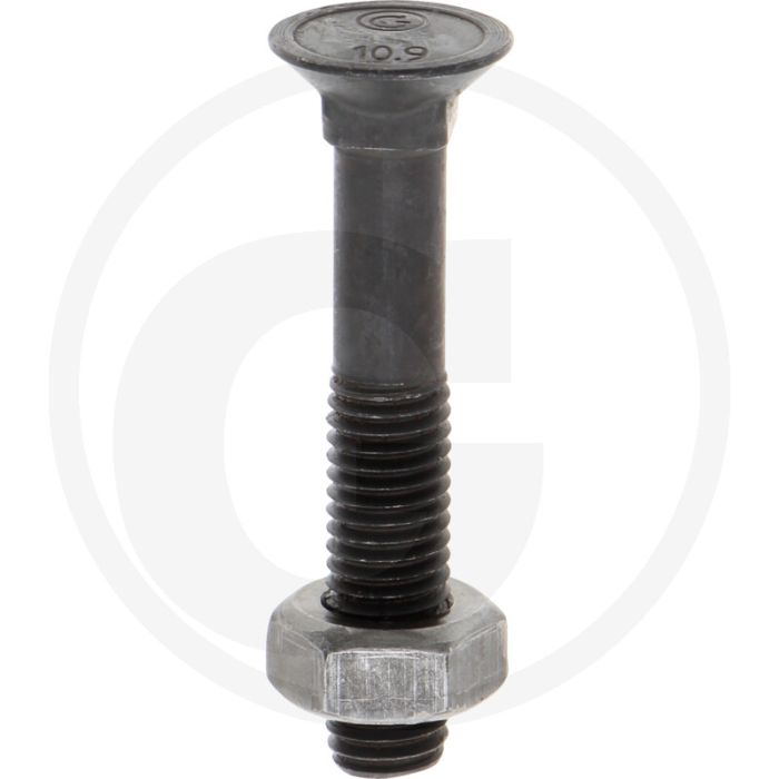 Ploegbout m10x60 din 608 - staal, 10.9 kwaliteitsklasse