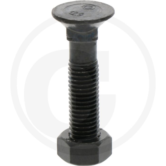 Boulon de charrue 12.9 classe de qualité : 12.9, longueur : 55mm, filetage : m12 x 1.75