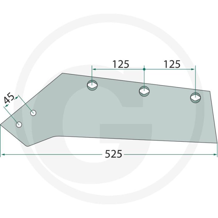 Schaarpunt inclusief bouten, rechts, zonder punt - 3 x 18012351410 inclusief bouten met moer