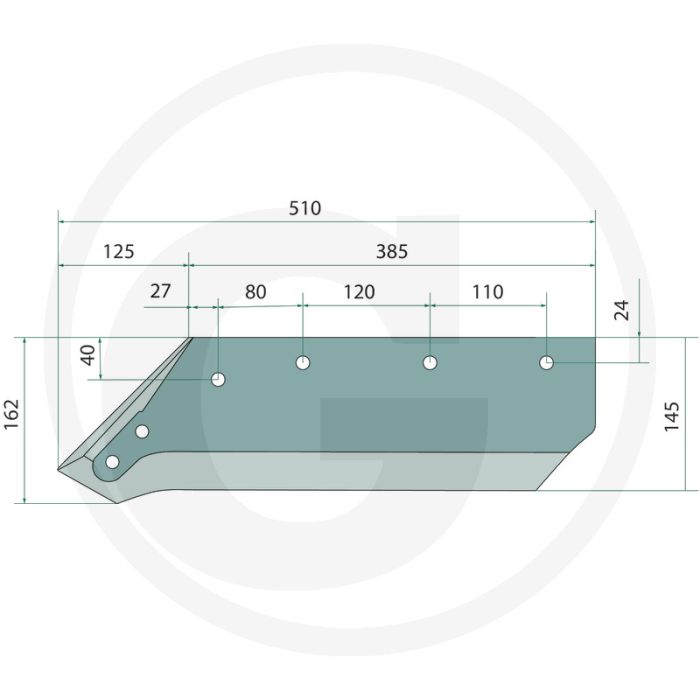 Schaar links, 14” - passend voor lichaam: nr. 1, 2, 3, 5 / 14"