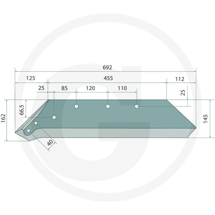 Schaarpunt 20" inclusief bouten, links - 4 x 1801434kv