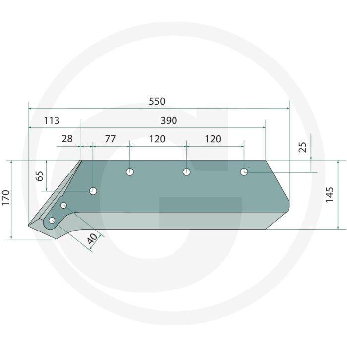Schaar links, 16" - passend voor lichaam: nr. 19, 20 / 16"