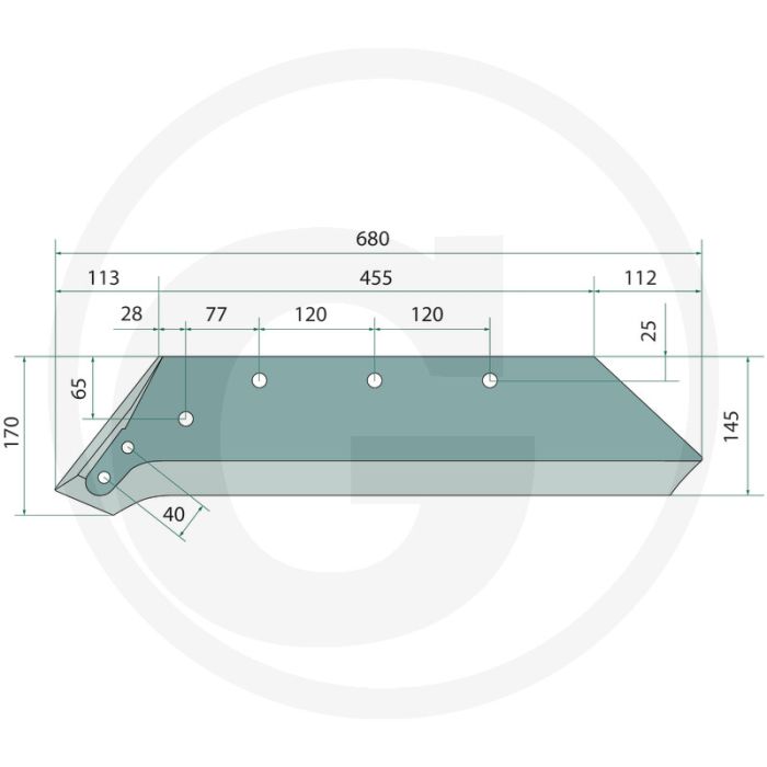 Schaar links, 20” - passend voor lichaam: nr. 19, 20"