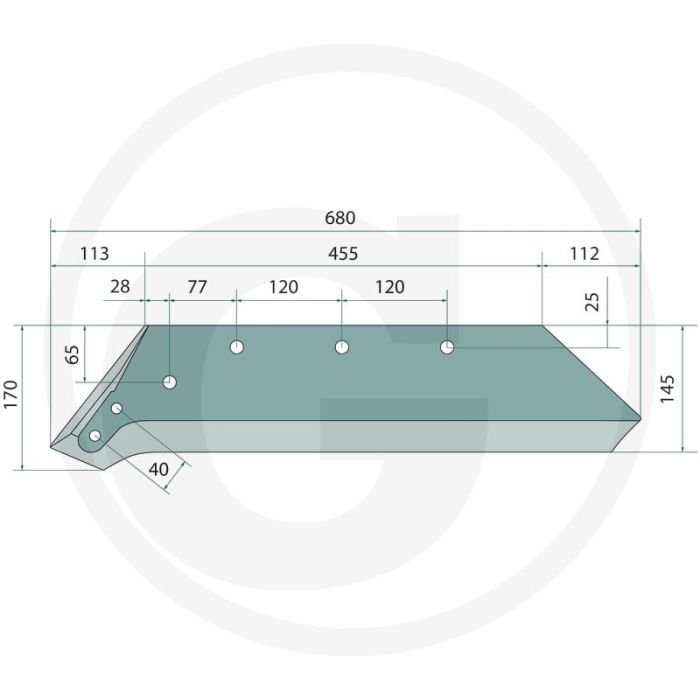 "schaarpunt 20" inclusief bouten, links - 4 x 1801434kv"