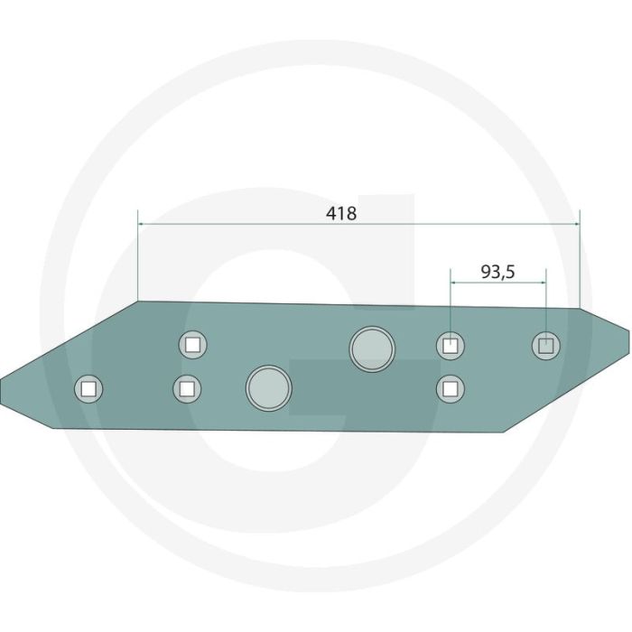 Semelle long, droit / gauche 120 x 12 mm - boulons adaptés : 3 x 1801240810 Semelle long, droit / gauche 120 x 12 mm - boulons adaptés : 3 x 1801240810