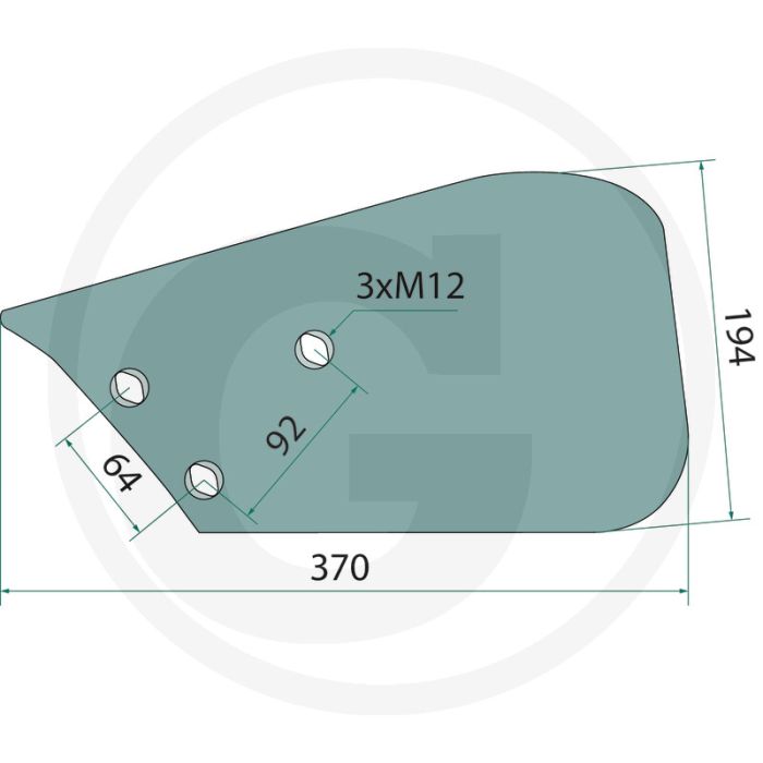 Geleideplaat zre, links - totale lengte: 399mm