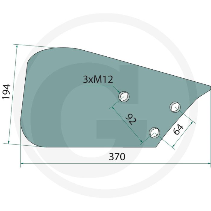 Geleideplaat zre, rechts - totale lengte: 399 mm