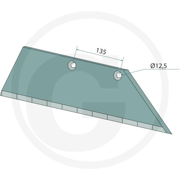 Heavy duty schaar-achterstuk rechts, 18" - passend voor b20, b25, b25h, b30, b35, b40, bs20, bs40, bs42, d50, us35, us40