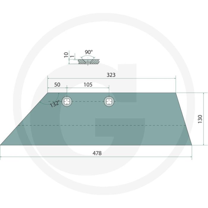 Schaar inclusief bouten, links, 16” - passend voor lichaam: bu1b, bu10b, bus1b, nbu1b, wu1b, wu10b, wu100b