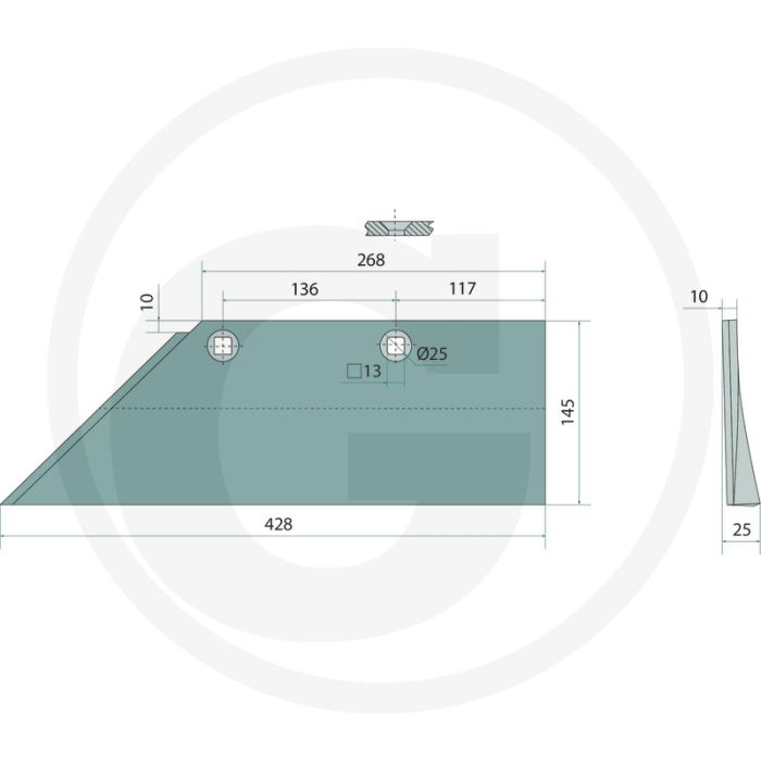 Schaar links, 16" - passend voor lichaam: b20, b25, b25h, b30, b35, b40, bs20, bs40, bs42, c30, c32, c40
