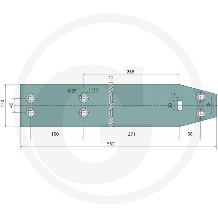 Zoolijzer inclusief bouten, lang, rechts / links - wp351w passend voor bp-320 w, bp-324 w, bp-330 ws - afb. nr. 11