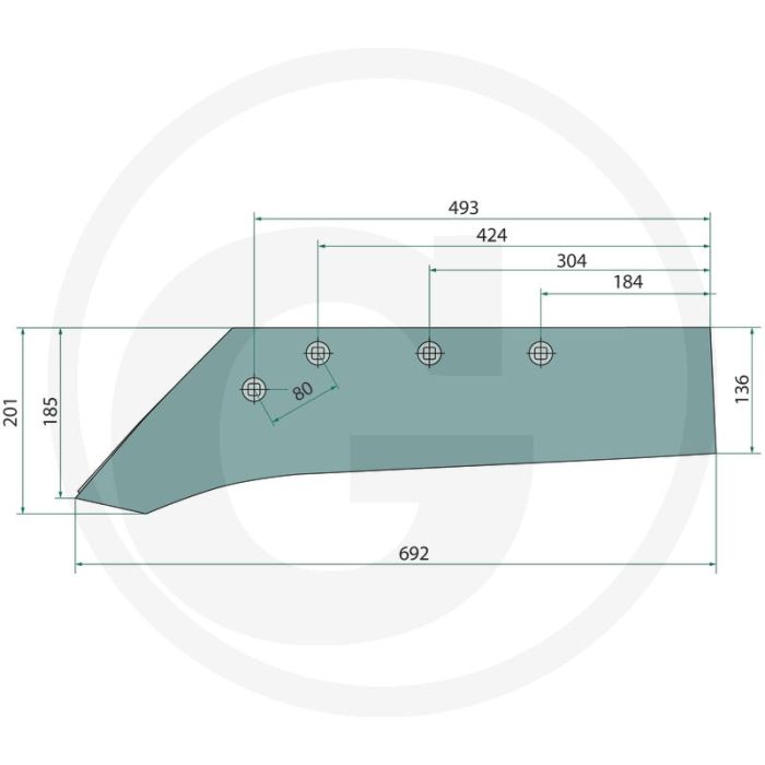 Snavelschaar links, gecoat - totale lengte 692mm Snavelschaar links, gecoat - totale lengte 692mm