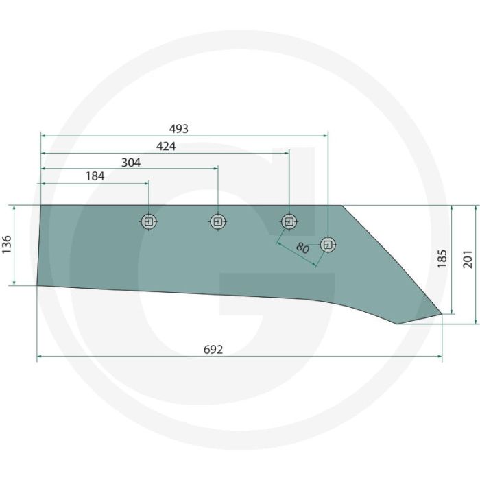 Snavelschaar rechts, gecoat - totale lengte 692mm Snavelschaar rechts, gecoat - totale lengte 692mm