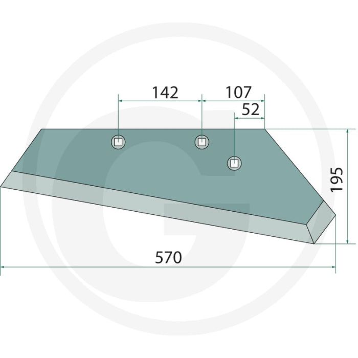 Cisaille diamantée avec boulons, droite - convient pour corps : bp-321 ps