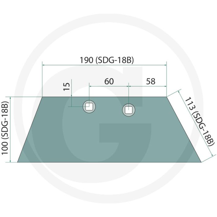 Mestinlegger-rister rechts sdg-18 b - passend voor d-160 b, d-165 b, d-182 b, d-185 b, d-200 b, d-212 b