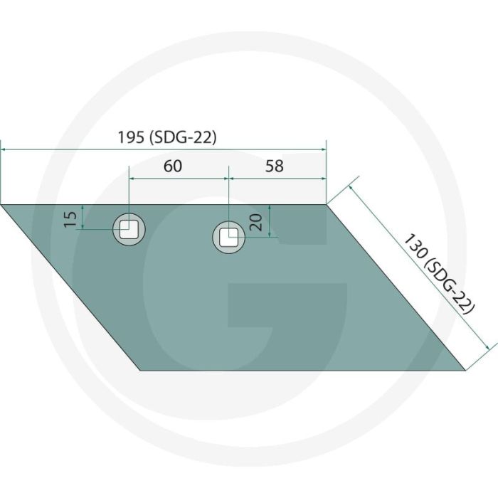 Mestinlegger-rister rechts sdg-22 passend voor d-222, d-240