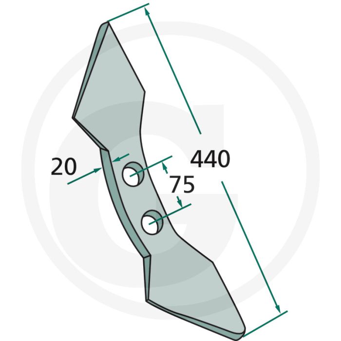 Tweezijdige beitel radius: 300 - werkbreedte 135mm
