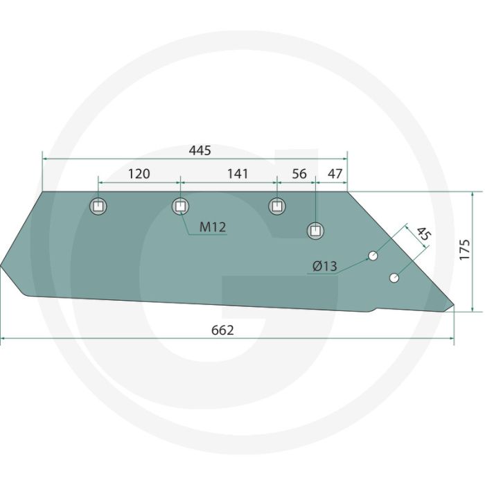 Schaarpunt rechts - passend voor lichaam: xxl, passende bouten: 4x 1801240810, passend voor: vis, ibis 140b, tur, ibis vario, tytan