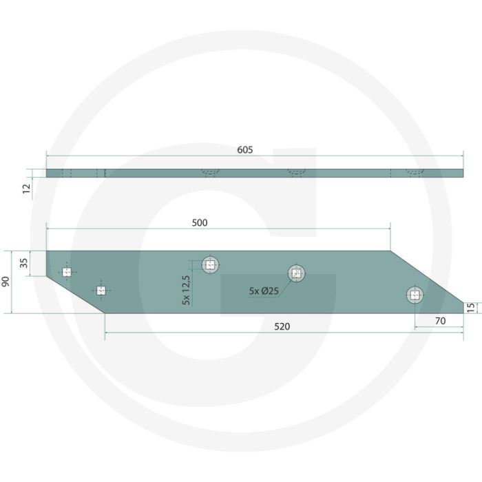 Sole fer à gauche, long - taille : xl