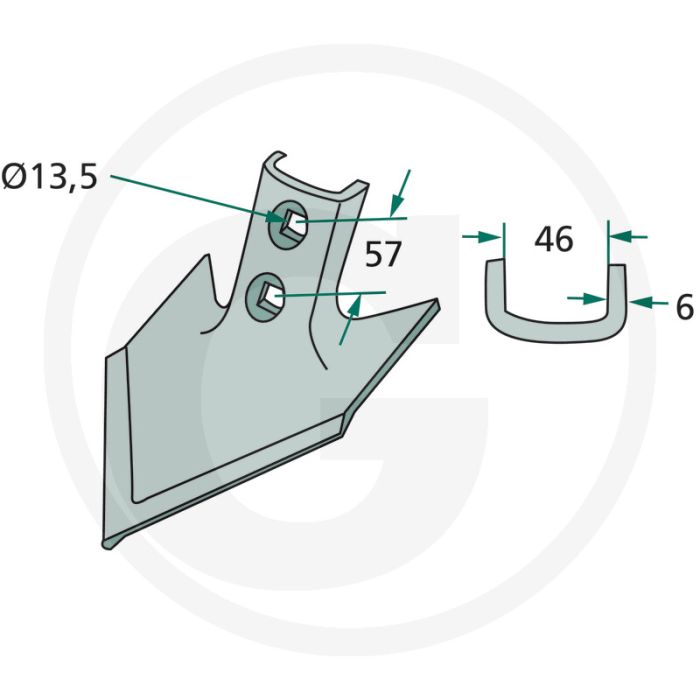 Ganzevoetbeitel werkhoek: 47° - werkbreedte 100mm
