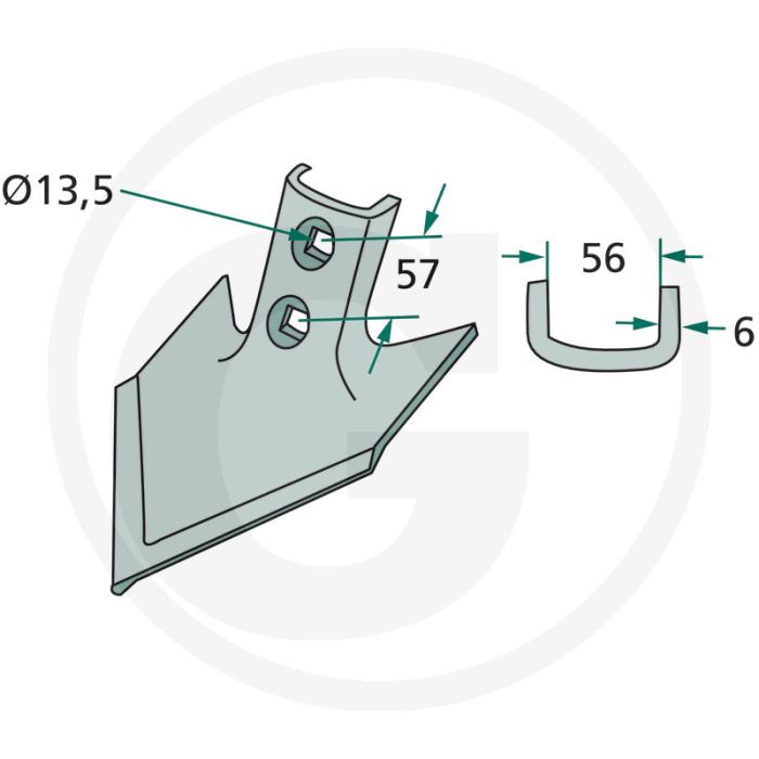 Ganzevoetbeitel werkhoek: 50° - werkbreedte 150mm