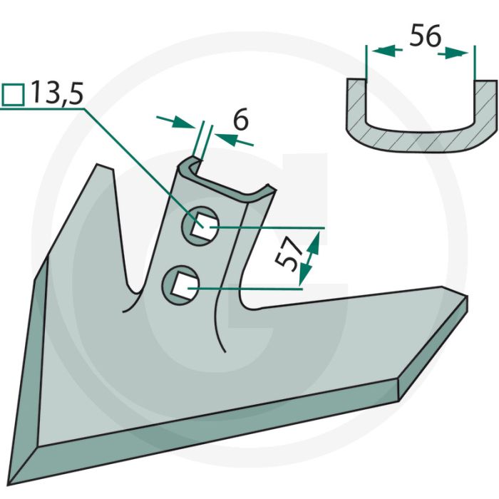 Ganzevoetbeitel werkhoek: 50° - werkbreedte 200mm