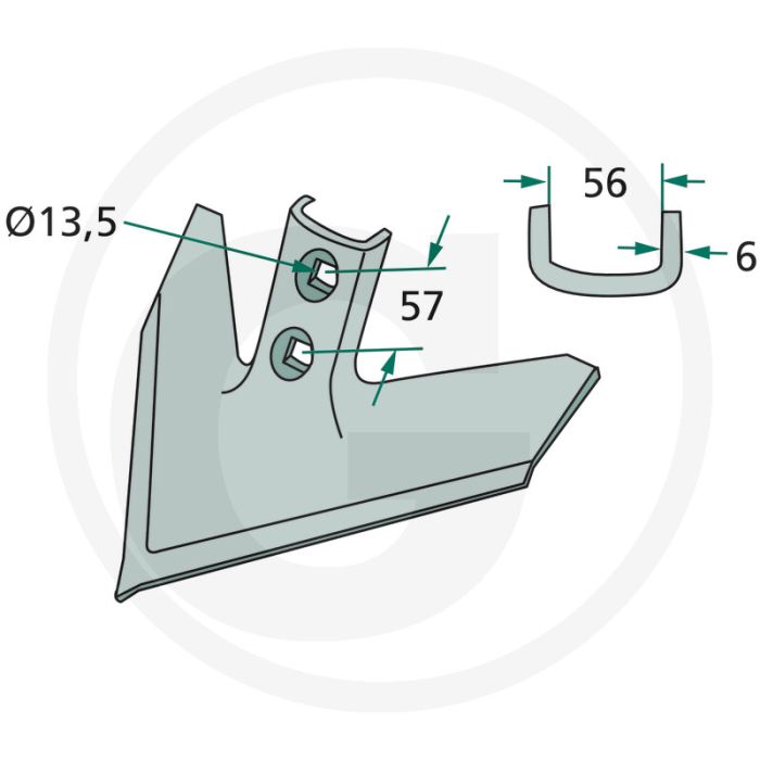 Ganzevoetbeitel werkhoek: 50° - werkbreedte 305mm