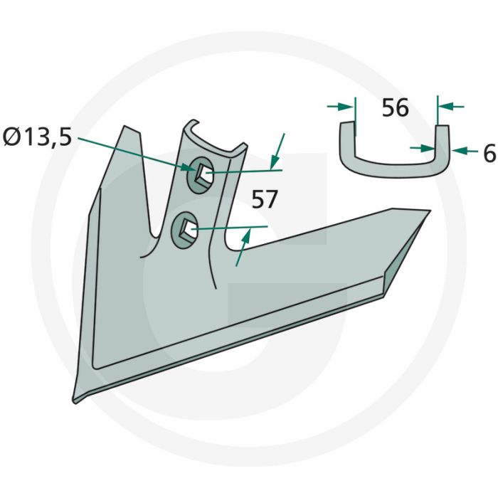 Ganzevoetbeitel werkhoek: 50° - werkbreedte 355mm
