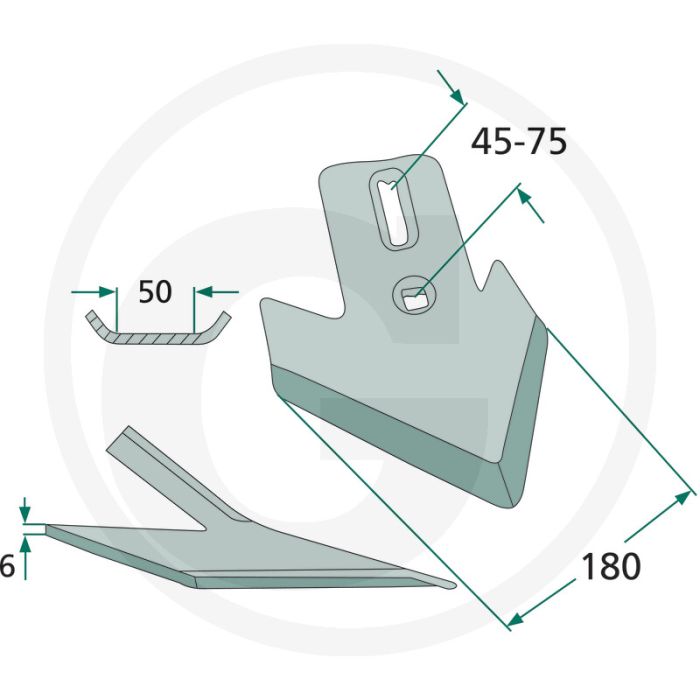 Ganzevoetbeitel werkhoek: 30° - werkbreedte 180mm