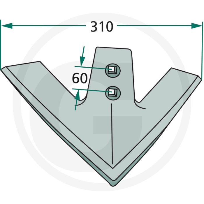 Ciseau à pied d'oie rayon roulé : 300 - largeur de travail 310mm