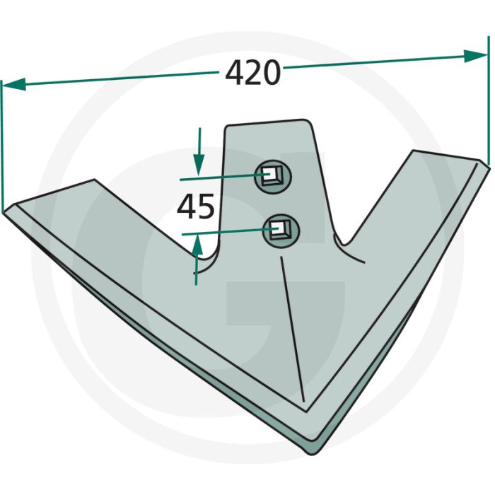 Ciseau à pied d'oie rayon roulé : 300 - largeur de travail 420mm