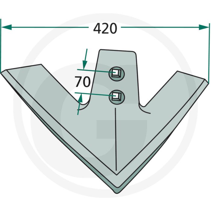 Ganzenvoetbeitel gewalst radius: 300 - werkbreedte 420mm