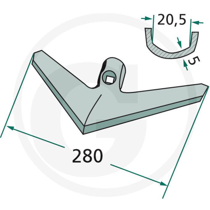 Ganzevoetbeitel g28 - werkbreedte 280mm