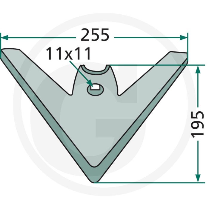 Ganzenvoetbeitel g25, inclusief schroeven - werkbreedte 255mm