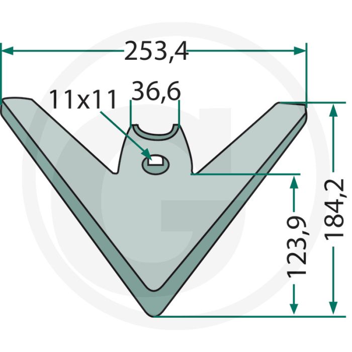 Ganzenvoetbeitel - werkbreedte 255mm