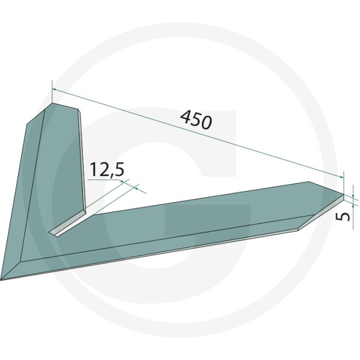 Houe 450 mm de largeur de travail et 5 mm d'épaisseur