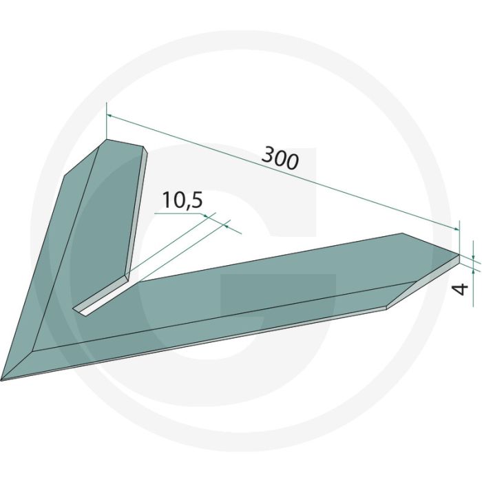 Houe 300 mm de largeur de travail et 4 mm d'épaisseur