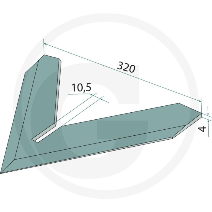 Houe 320 mm de largeur de travail 4 mm d'épaisseur