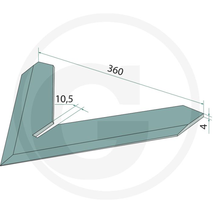 Houe 360 mm de largeur de travail 4 mm d'épaisseur