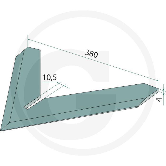 Houe 380 mm largeur de travail