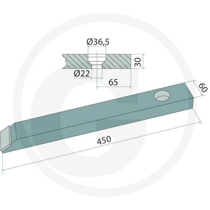 Heavy duty schaarpunt met hardgesoldeerde hardmetalen slijtplaat - dikte 30mm Heavy duty schaarpunt met hardgesoldeerde hardmetalen slijtplaat - dikte 30mm