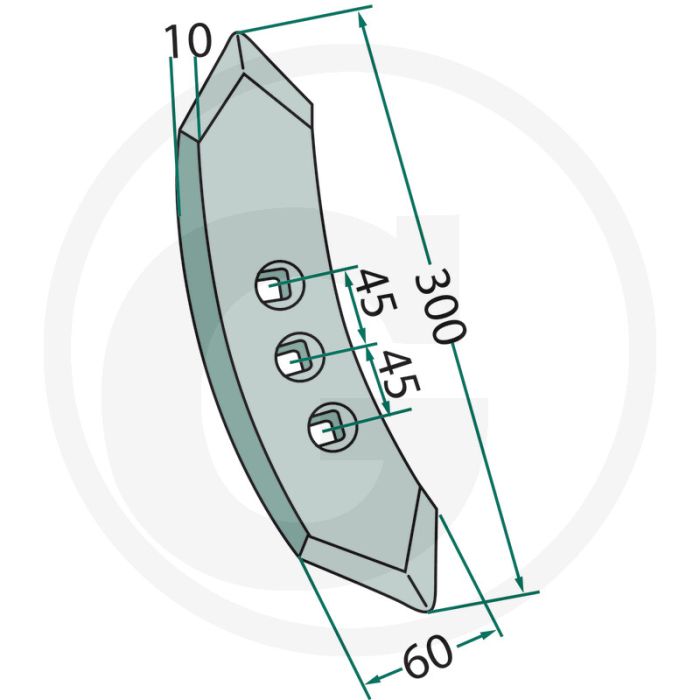 Beitel - passend voor köckerling - 300 x 60 x 10 mm