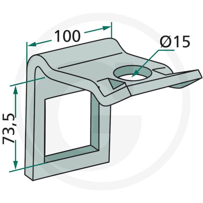 Houder voor frame 60 x 60, voor pen 70 x 12 - montagetip: vermijd luchtdrukgereedschappen