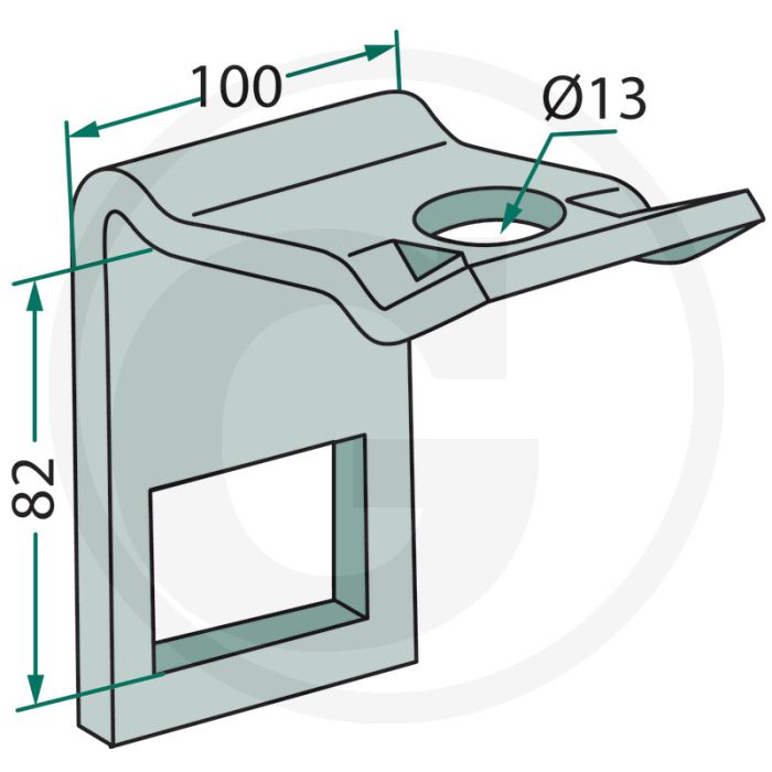 Houder voor frame 70 x 70, voor pen 70 x 12 - montagetip: gebruik geen luchtdrukgereedschappen - 70 x 70 / 70 x 12