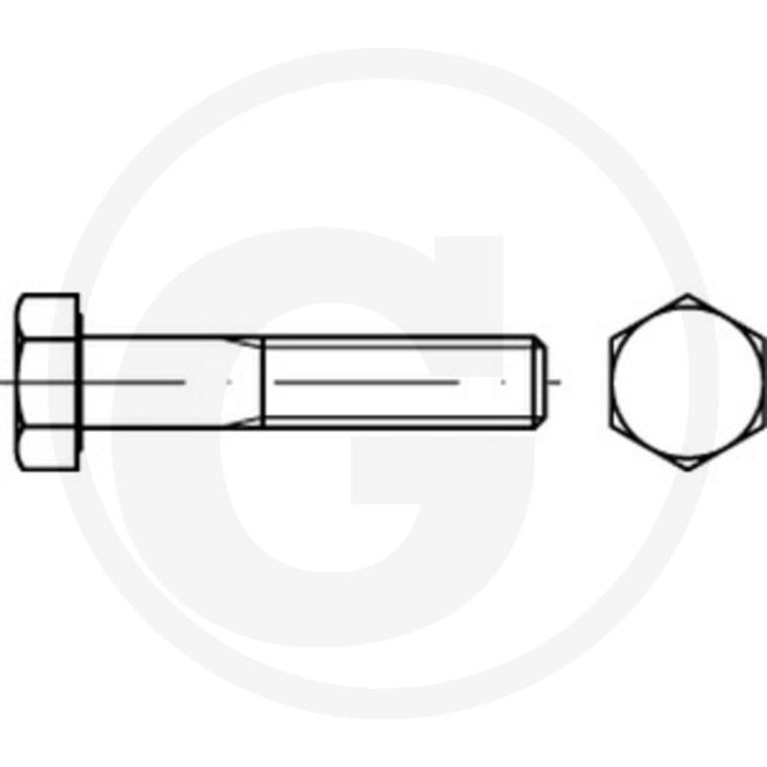 Boulon hexagonal m12x45 din 931 - acier, zingué, 8.8, Ø d 12mm